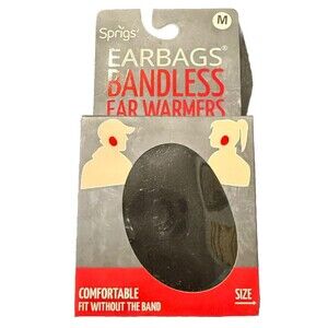 EARBAGS Bandless Ear Warmers Black Adult Medium Lightweight Warm Thinsulate NIB